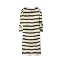 Women Scrunched-Sleeve Jersey T-Shirt Dress - Ivory / Black