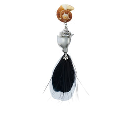 Women Bird Earring - Black Multi