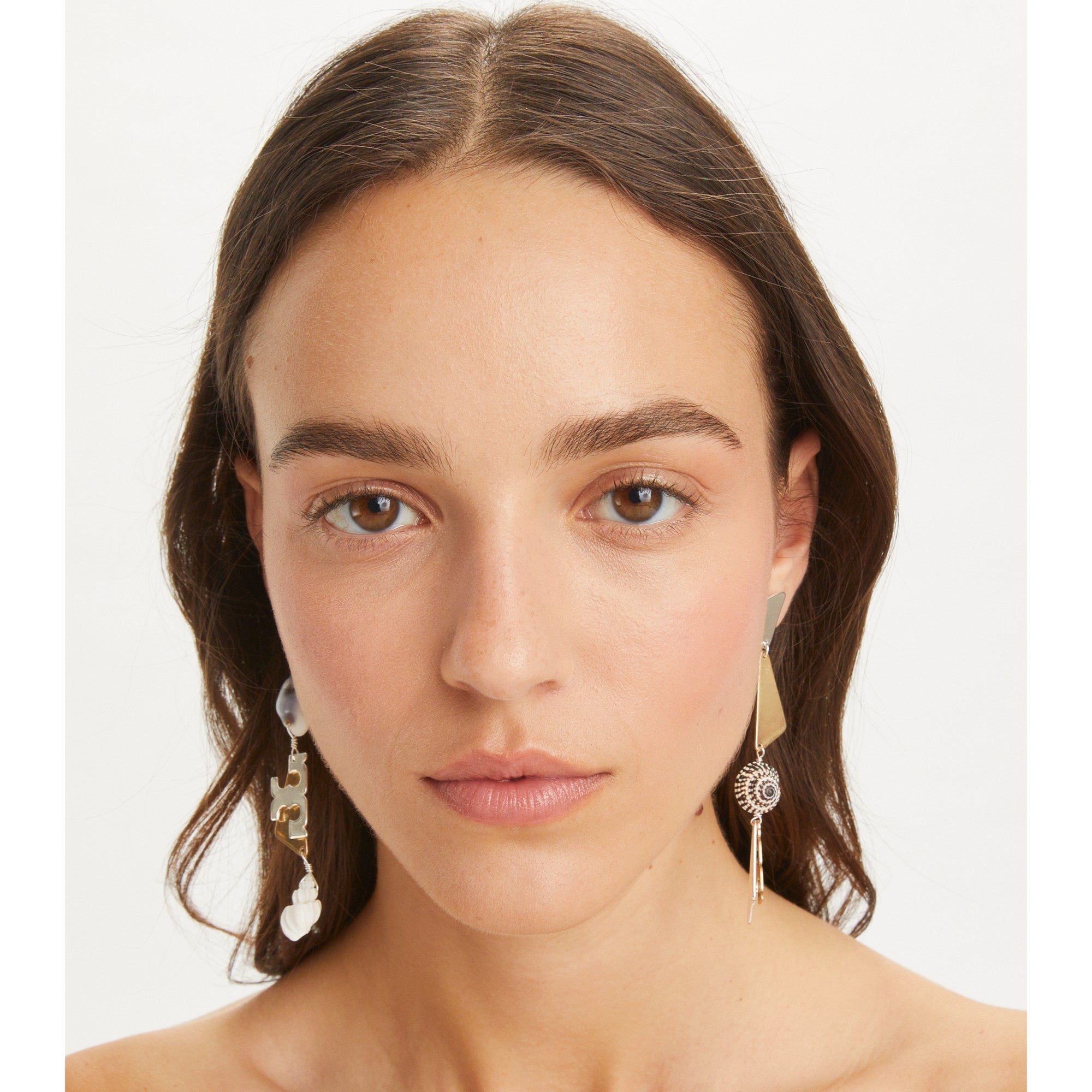 Women Linear Earring - Light Silver / Multi