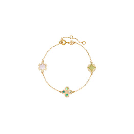 Women Kira Clover Bracelet - Tory Gold / Green / Pink