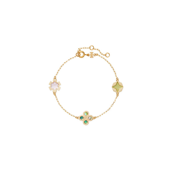 Women Kira Clover Bracelet - Tory Gold / Green / Pink