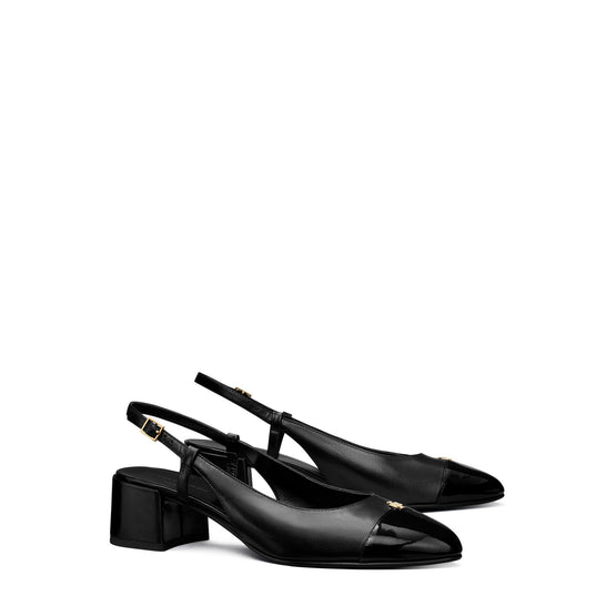 Women Cap-Toe Slingback 45Mm - Perfect Black / Perfect Black