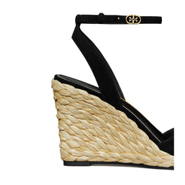 Women Raffia Sandal Wedge 80Mm - Perfect Black