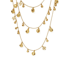 Women Convertible Bell Necklace - Antique Light Brass