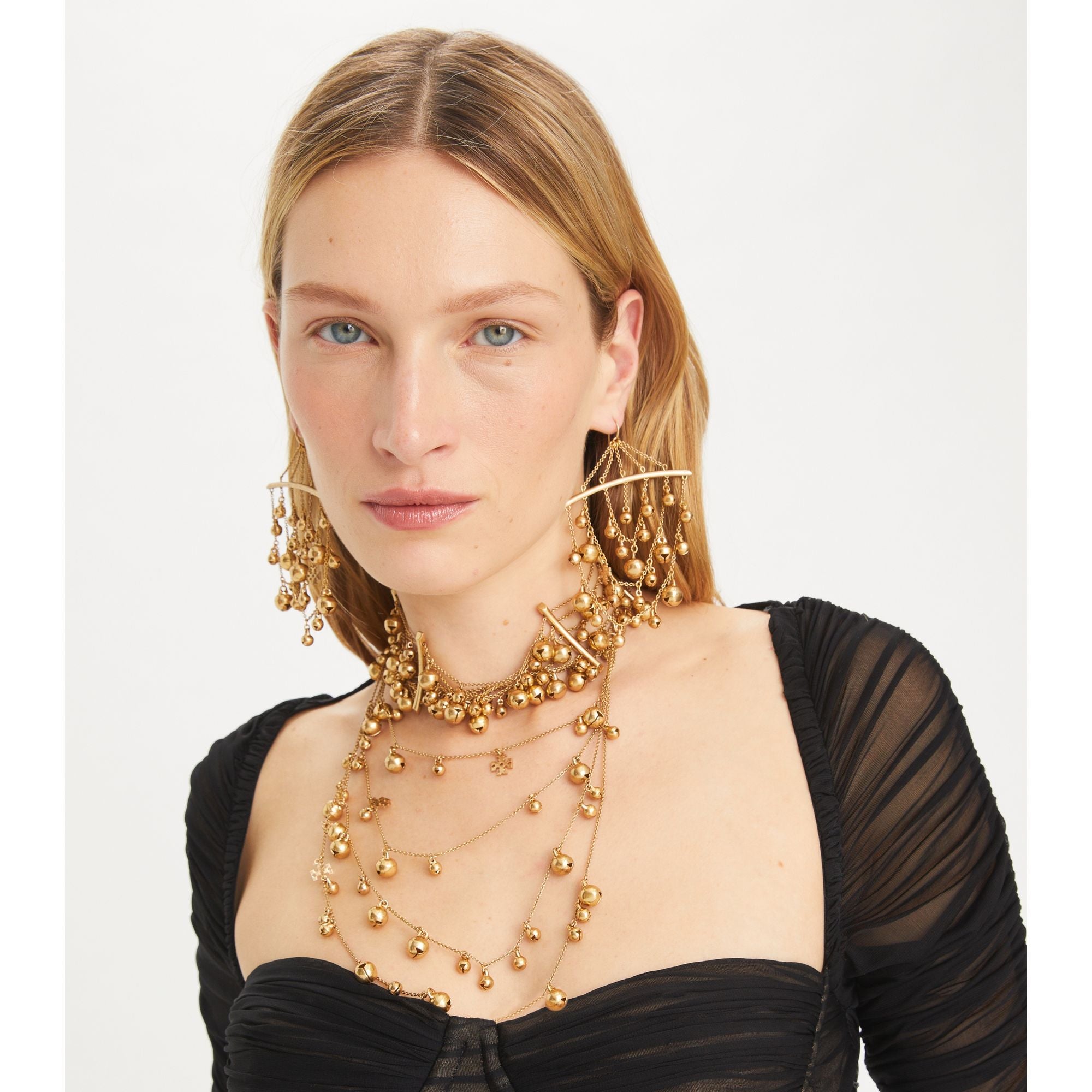 Women Convertible Bell Necklace - Antique Light Brass