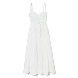 Women Cotton Broderie Anglaise Dress - White