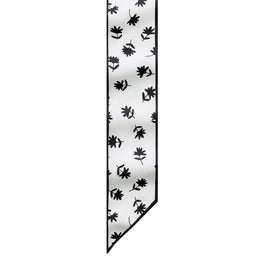 Women Scattered Daisy Ribbon Tie - Scatter Daisy Ribbon Tie - Blue