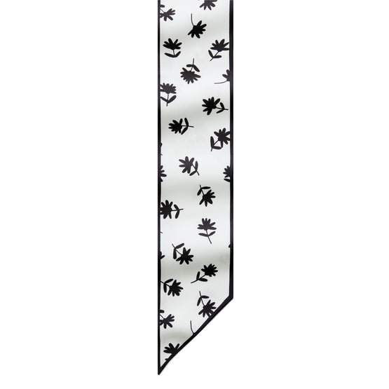 Women Scattered Daisy Ribbon Tie - Scatter Daisy Ribbon Tie - Blue