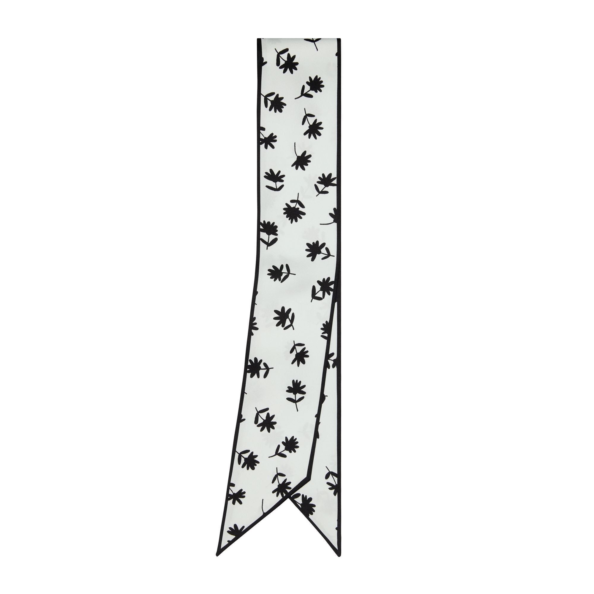 Women Scattered Daisy Ribbon Tie - Scatter Daisy Ribbon Tie - Blue