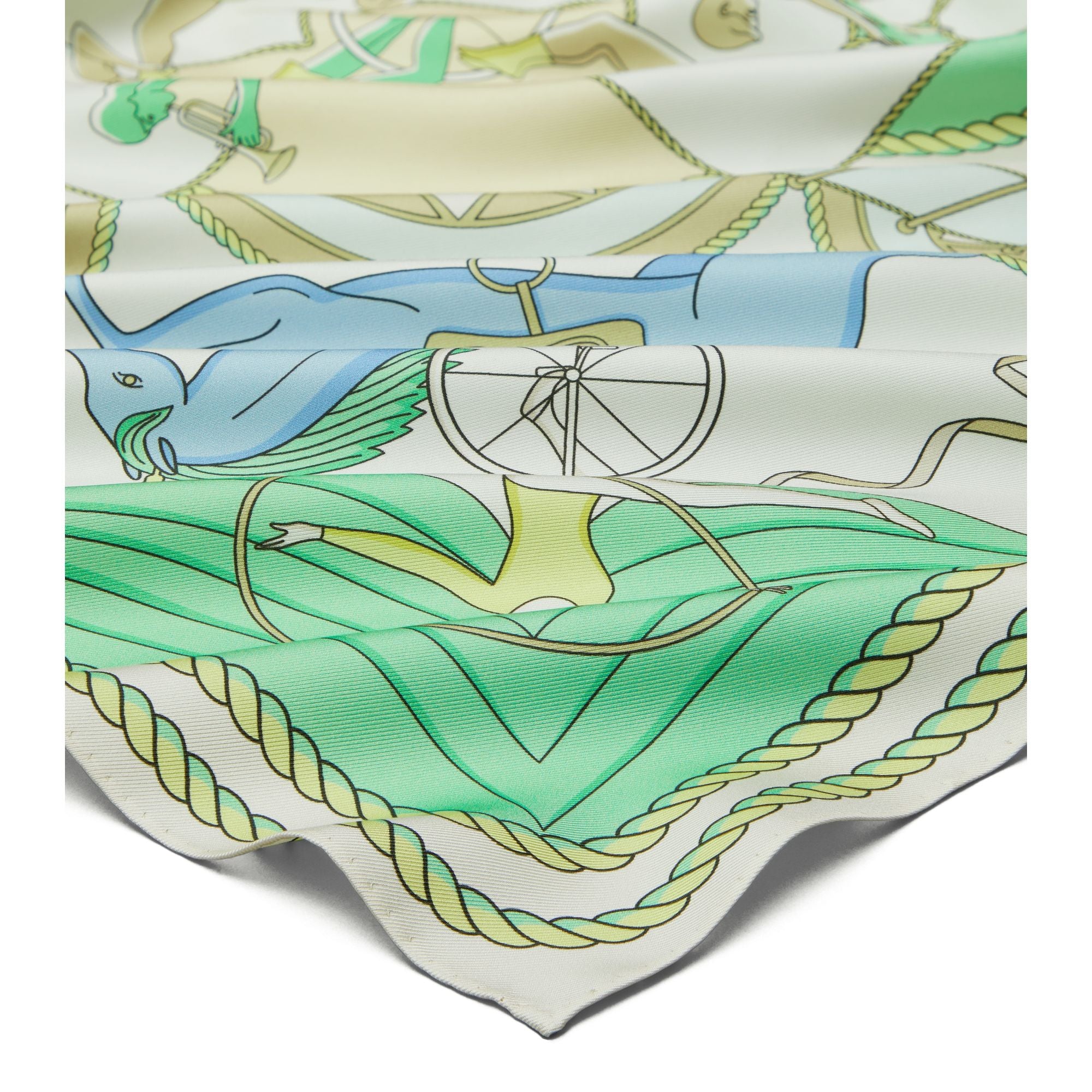 Women Acrobats Double-Sided Silk Square - Acrobats Green