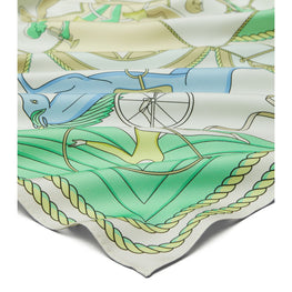 Women Acrobats Double-Sided Silk Square - Acrobats Green
