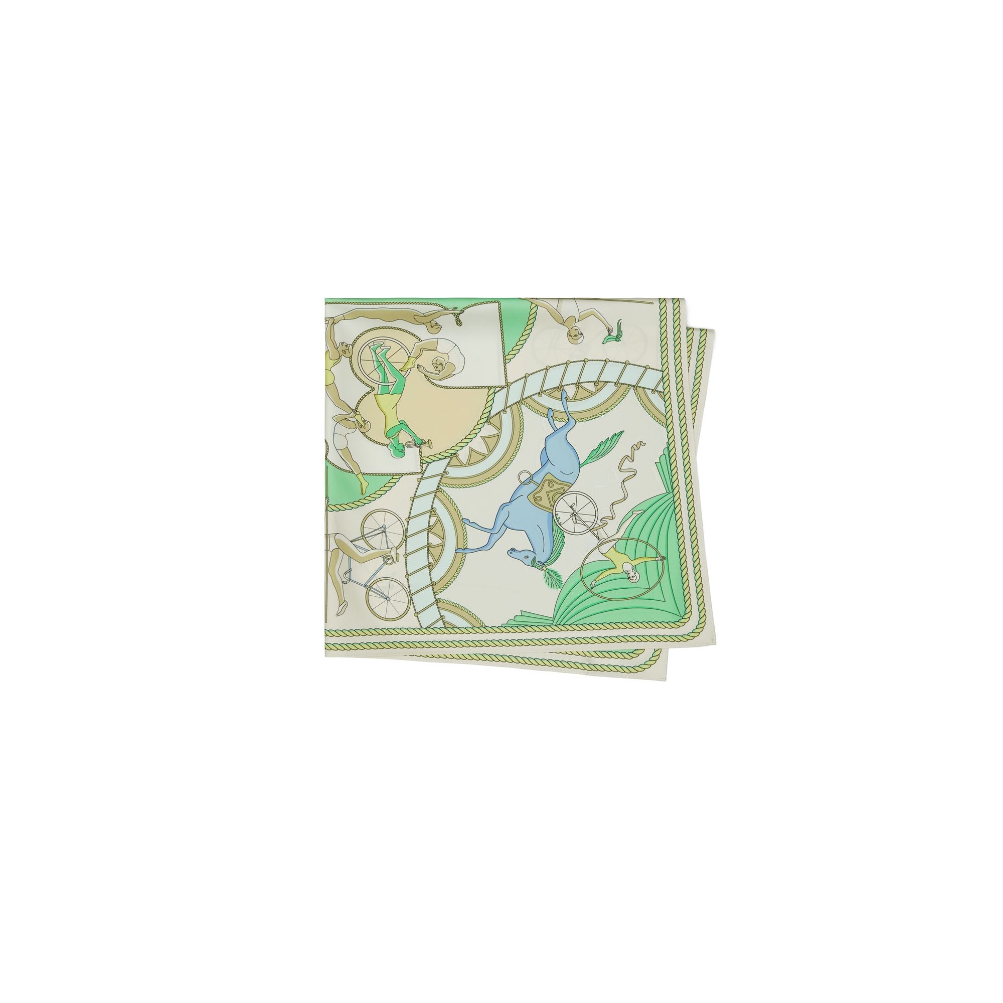 Women Acrobats Double-Sided Silk Square - Acrobats Green