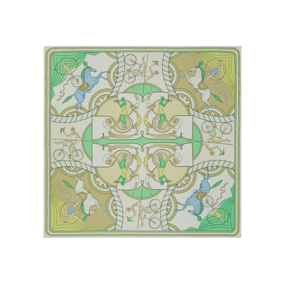 Women Acrobats Double-Sided Silk Square - Acrobats Green