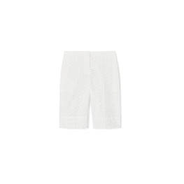 Women Embroidered Broderie Anglaise Bermuda Shorts - White