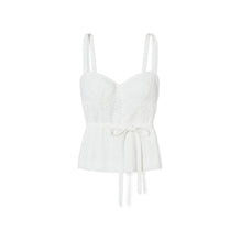Women Embroidered Cotton Broderie Anglaise Cotton Top - White
