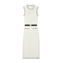 Women Cotton Pointelle Knitted Tank Dress - White