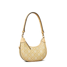 Women T Monogram Raffia Crescent Bag - Natural