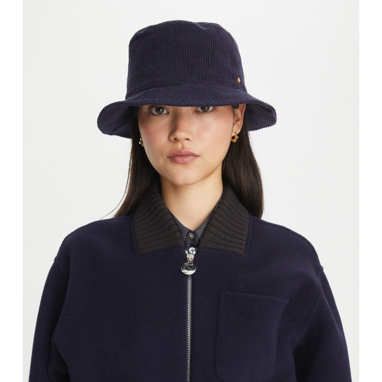Women Corduroy Bucket Hat - Navy