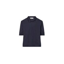 Women Nylon Taffeta Zip Polo - Ink