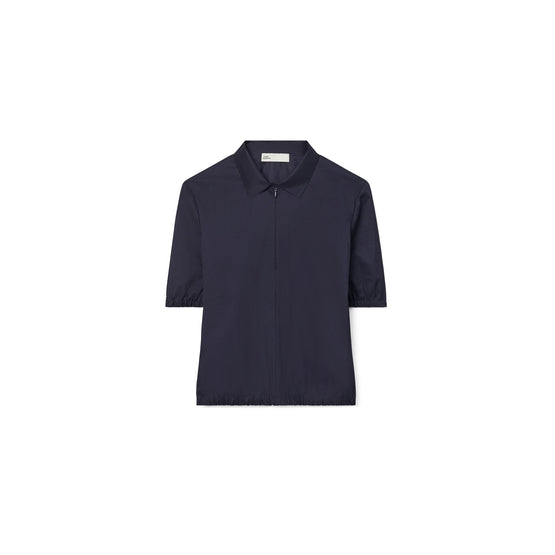 Women Nylon Taffeta Zip Polo - Ink