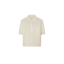 Women Poplin Zip Polo - Pale Sandstone
