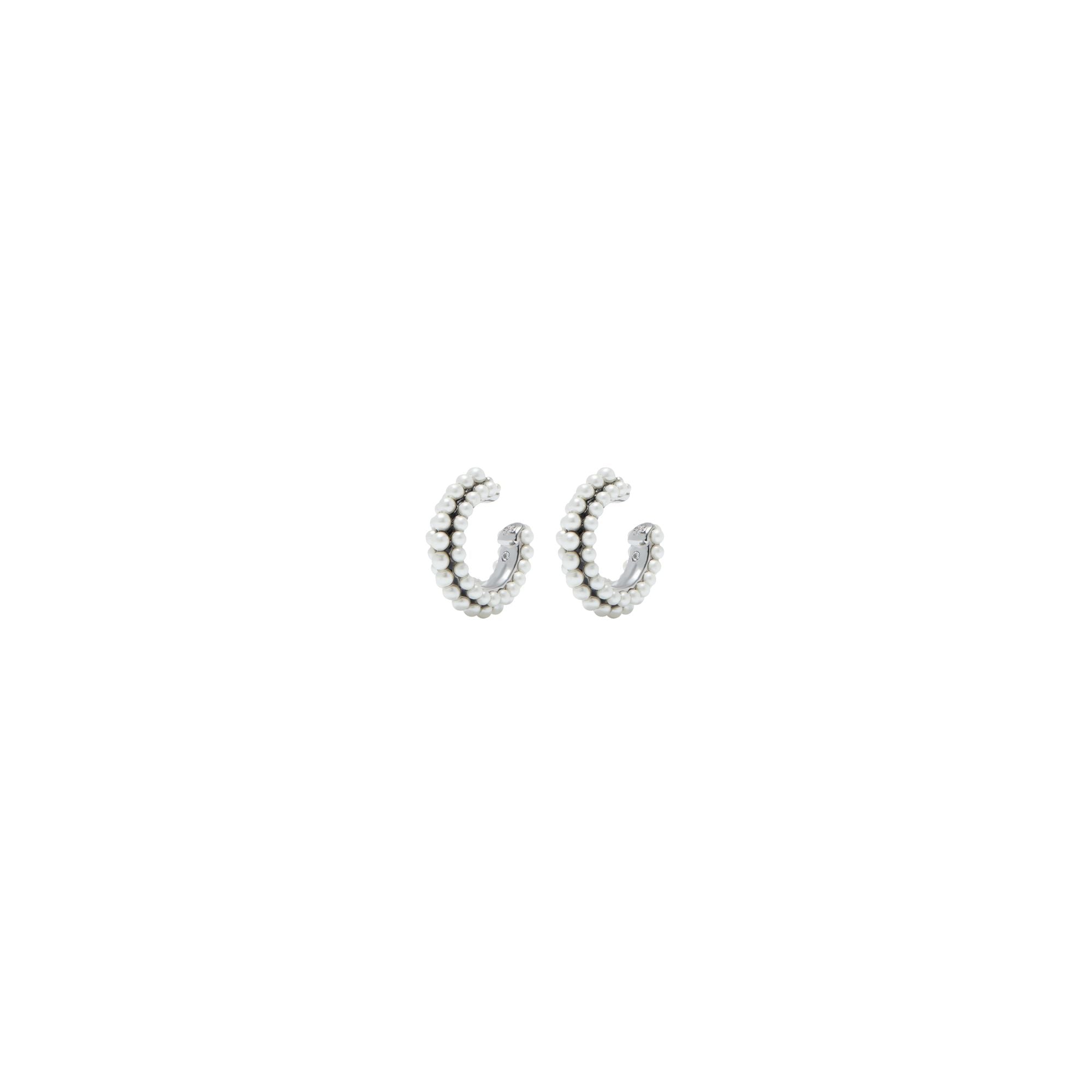 Women Pearl Threader And Ear Cuff - Tory Silver / Crystal / Pearl