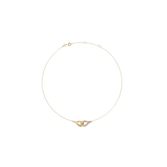 Women Interlocking Wishbone Pendant - Tory Gold / Crystal
