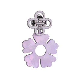 Women Forget Me Not Front-Back Earring - Hematite / Light Pink