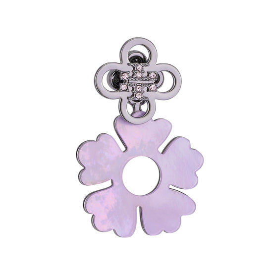 Women Forget Me Not Front-Back Earring - Hematite / Light Pink