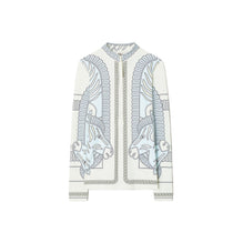Women Printed Surf Shirt - Blue Zebra Scarf