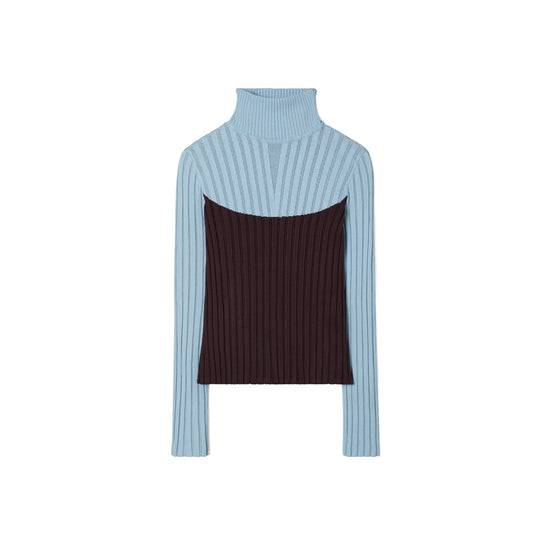 Women Viscose Sweater - Seafaring / Dark Eggplant