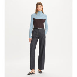 Women Viscose Sweater - Seafaring / Dark Eggplant