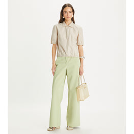 Women Coated Jersey Pant - Sage