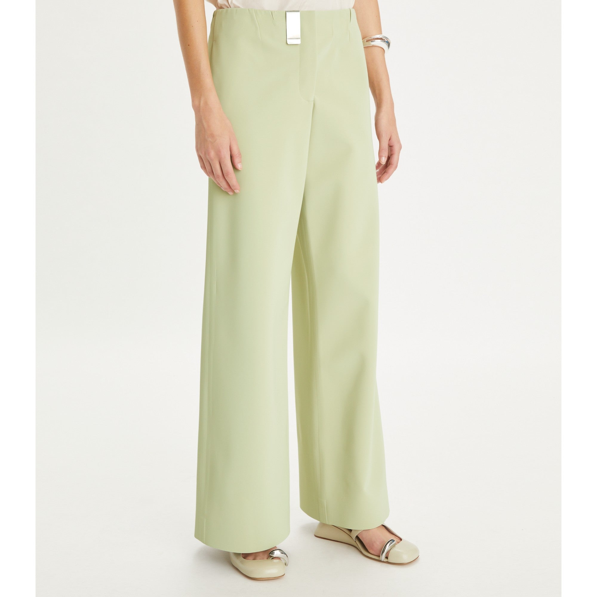 Women Coated Jersey Pant - Sage