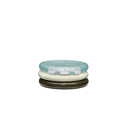 Women Resin Bangle Set - Soft Blue / Ivory / Green