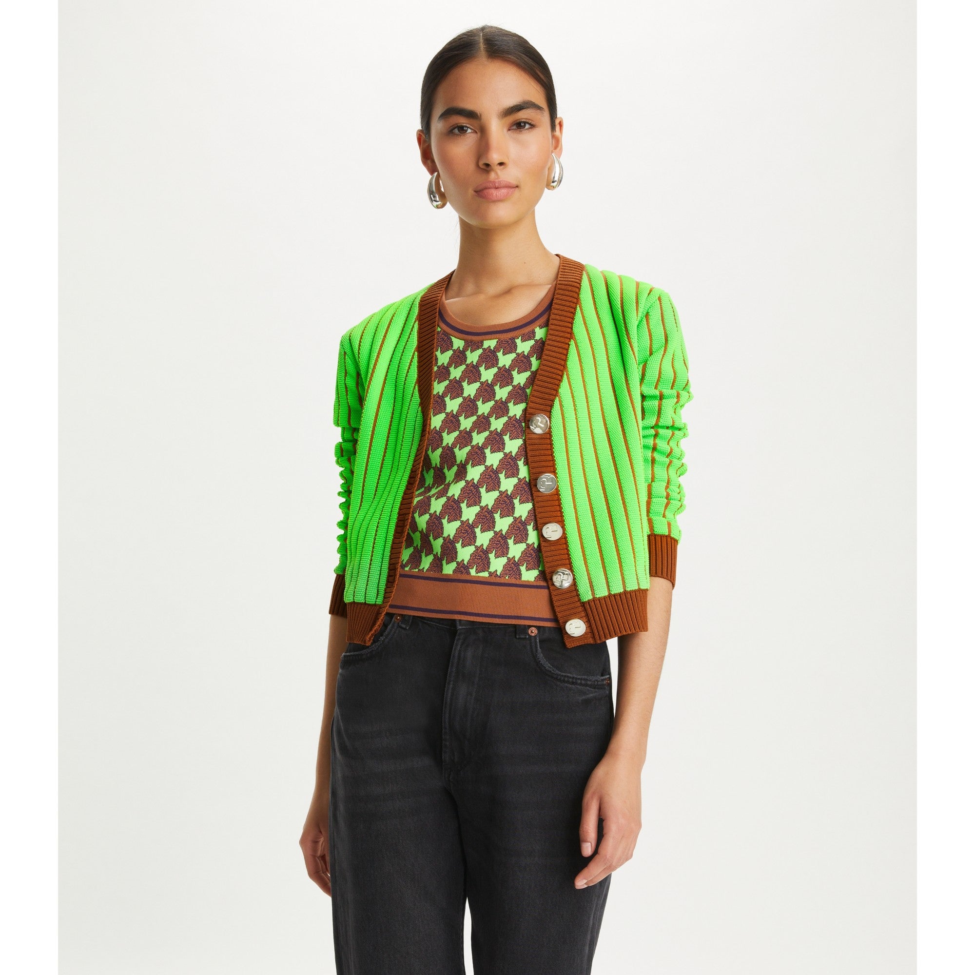 Women Viscose Cardigan - Vibrant Green