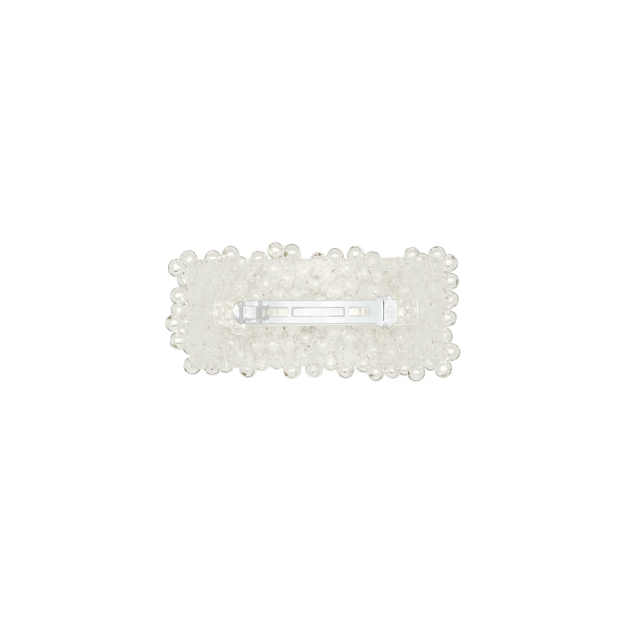 Women Beaded Barrette - Light Silver