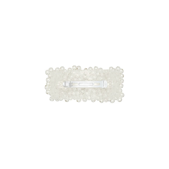 Women Beaded Barrette - Light Silver