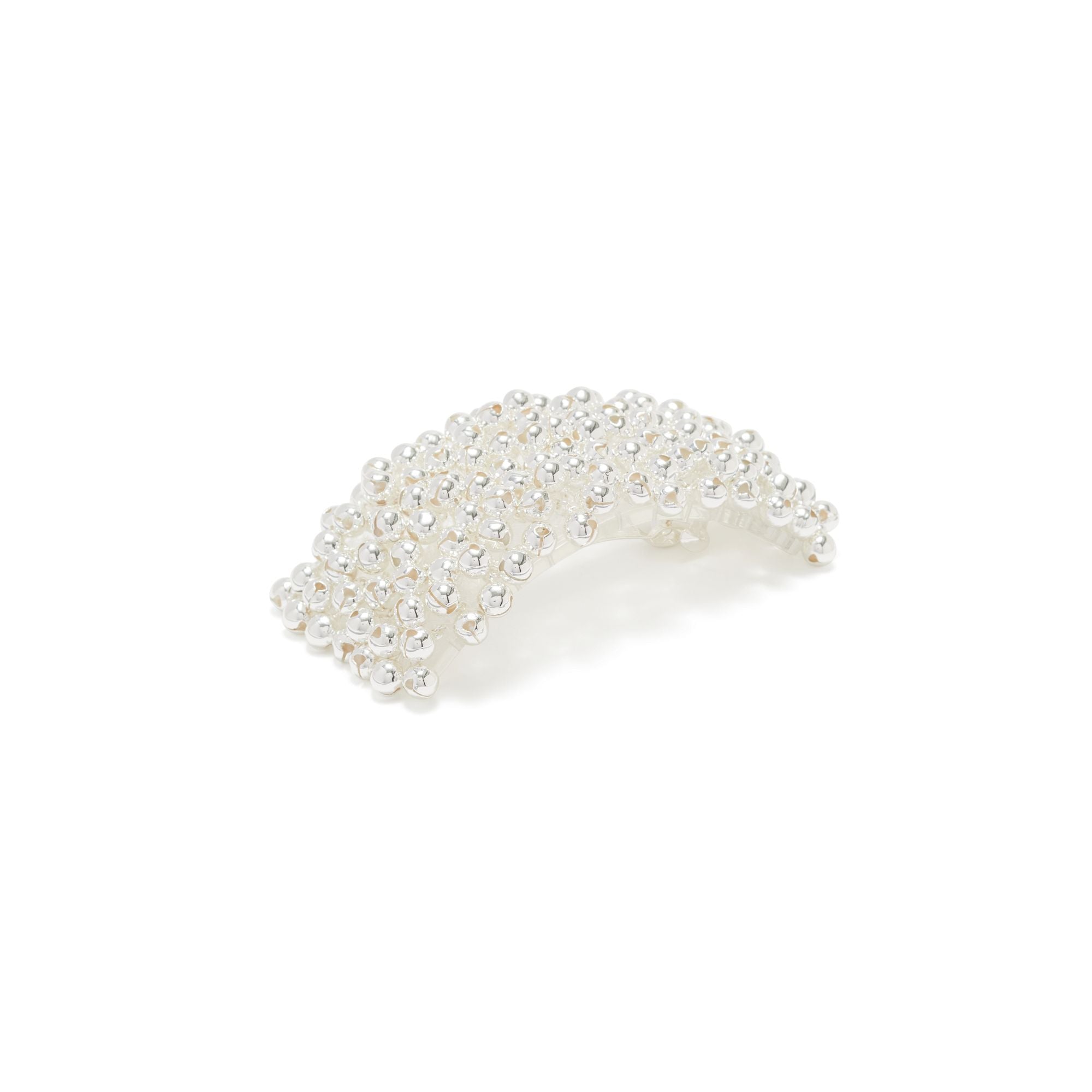 Women Beaded Barrette - Light Silver