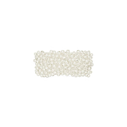 Women Beaded Barrette - Light Silver