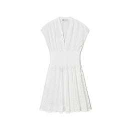 Women Cotton Broderie Anglaise Minidress - White