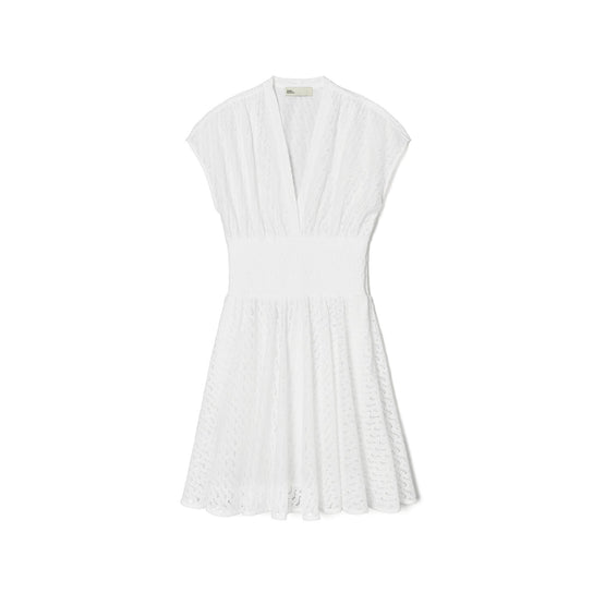 Women Cotton Broderie Anglaise Minidress - White
