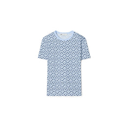 Women Printed Cotton T-Shirt - Light Blue Prismatic T Monogram