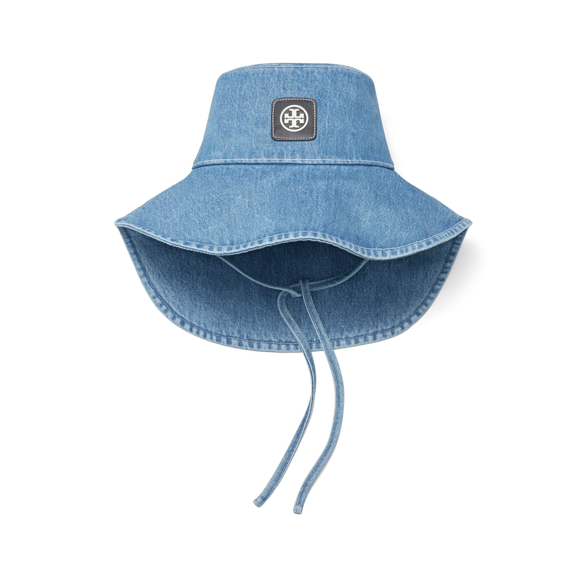 Women Denim Wide Brim Hat - Denim