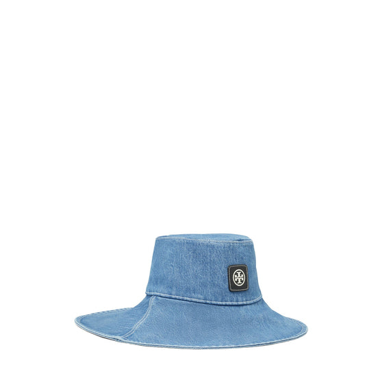 Women Denim Wide Brim Hat - Denim