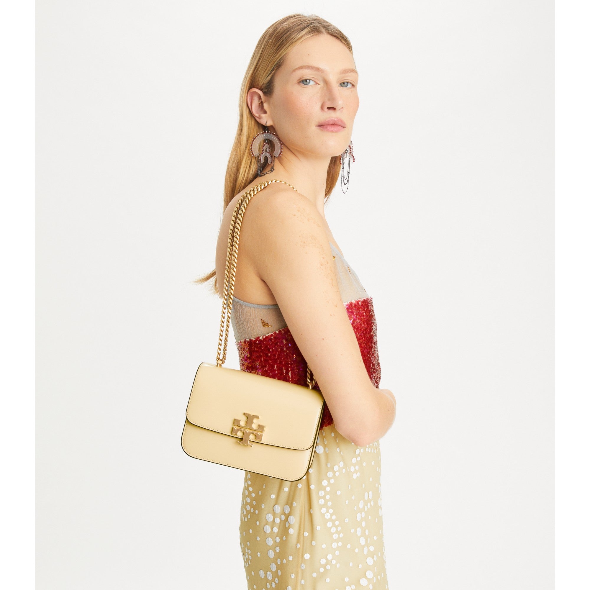 Women Eleanor Spazzolato Small Convertible Shoulder Bag - Vanilla Soft Serve