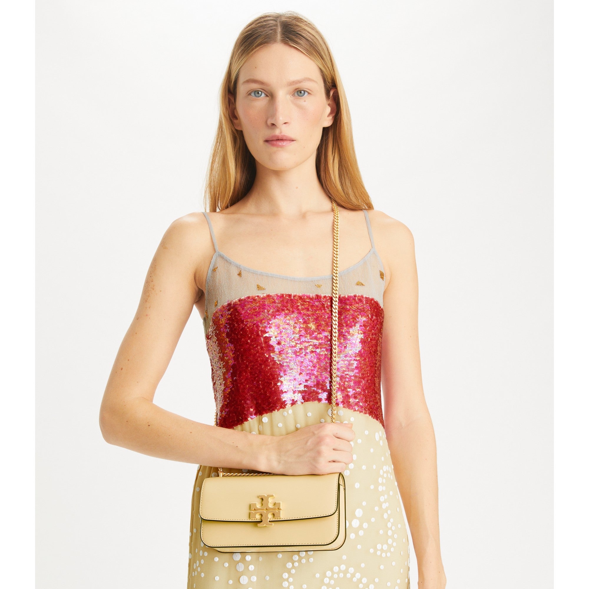 Women Eleanor Spazzolato E/W Small Convertible Shoulder Bag - Vanilla Soft Serve