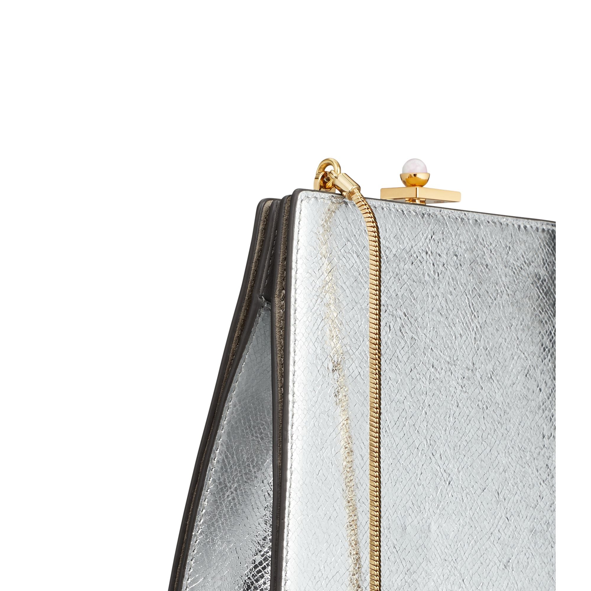 Women Crushed Metallic Mini Bag - Silver