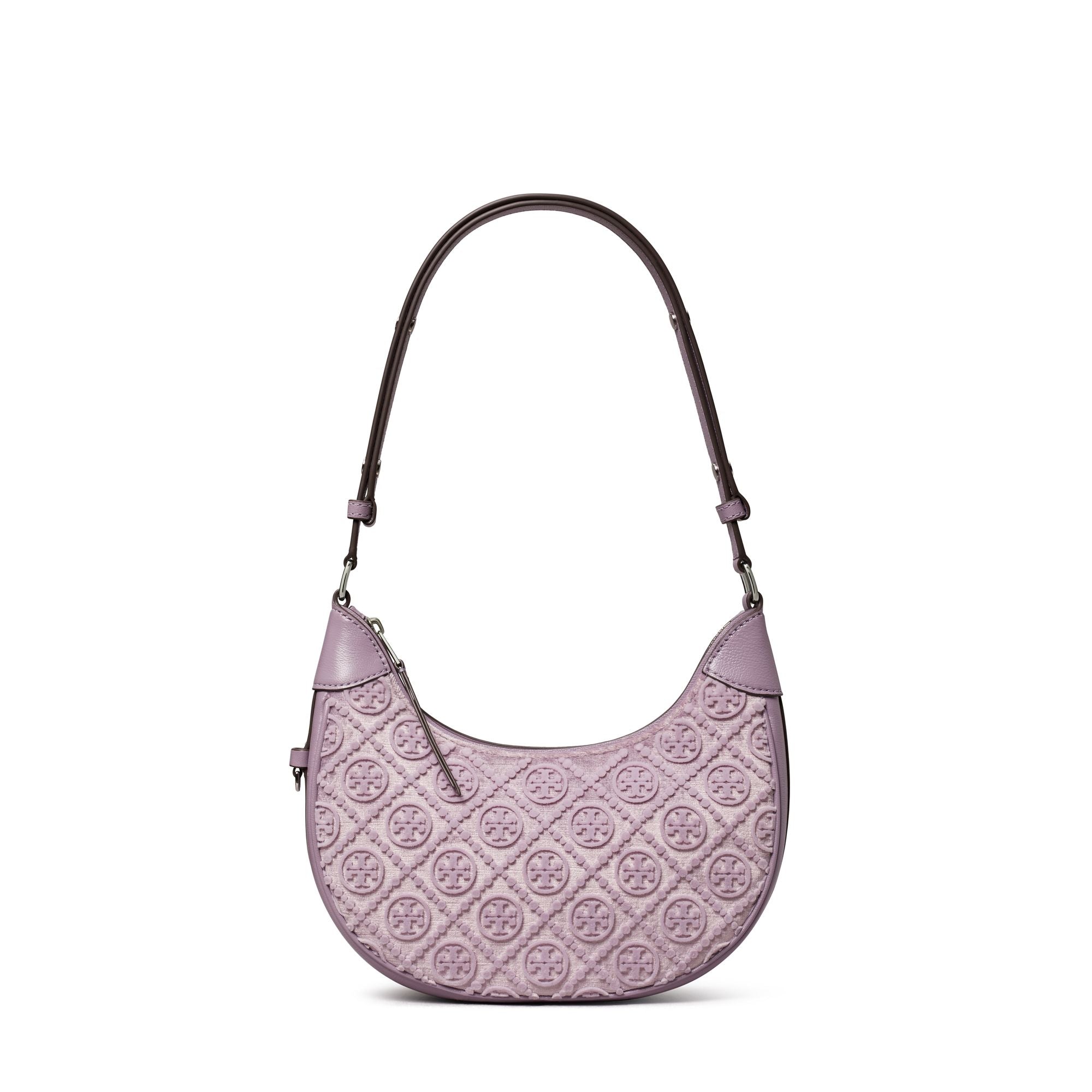 Women T Monogram Fil Coupe Crescent Bag - Lilac
