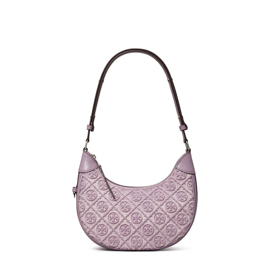 Women T Monogram Fil Coupe Crescent Bag - Lilac